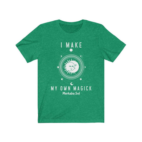 I Make My Own Magick Short Sleeve Tee - I Make My Own Magick. Bring inspiration and empowerment to your wardrobe with this I Make My Own Magick t-shirt in kelly green color or give it as a fun gift. From merkabasolshop.com