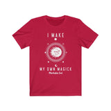 I Make My Own Magick Short Sleeve Tee - I Make My Own Magick. Bring inspiration and empowerment to your wardrobe with this I Make My Own Magick t-shirt in red color or give it as a fun gift. From merkabasolshop.com