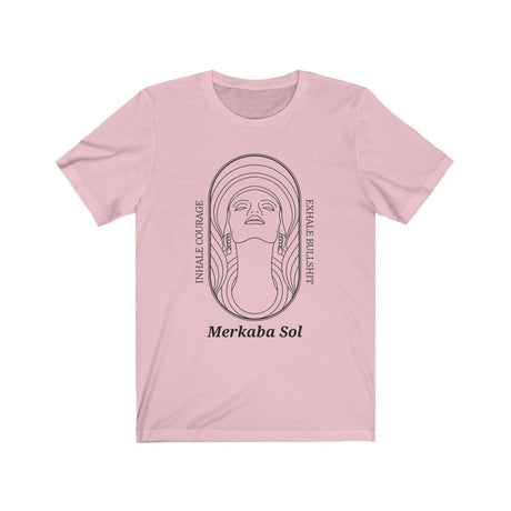 Inhale Courage Short Sleeve Tee - Inhale Courage Exhale Bullshit. Bring inspiration and empowerment to your wardrobe with this Inhale Courage t-shirt in pink color or give it as a fun gift. From merkabasolshop.com