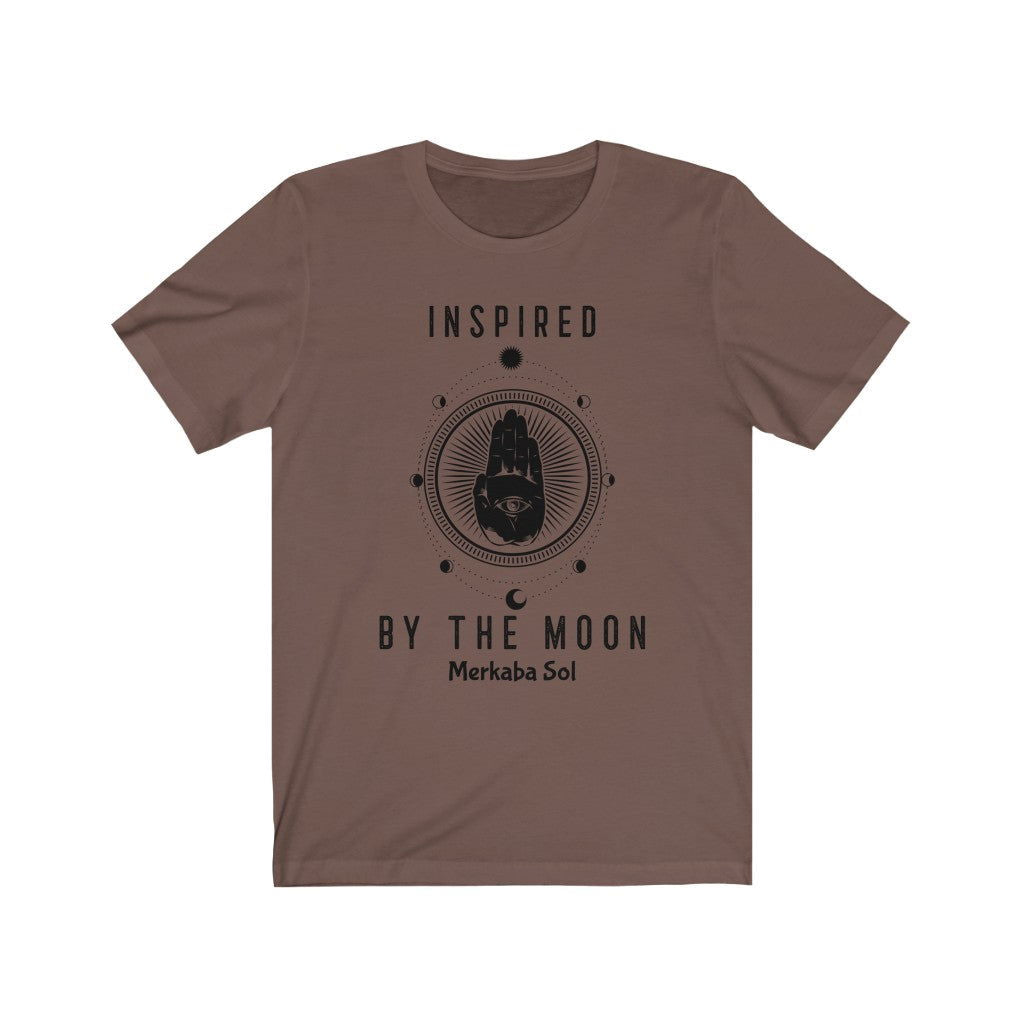 Inspired By The Moon Short Sleeve Tee - Inspired By The Moon. Bring inspiration and empowerment to your wardrobe with this Inspired By The Moon t-shirt in brown color or give it as a fun gift. From merkabasolshop.com