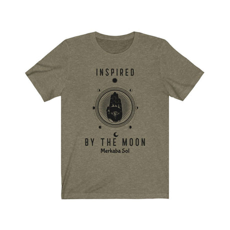Inspired By The Moon Short Sleeve Tee - Inspired By The Moon. Bring inspiration and empowerment to your wardrobe with this Inspired By The Moon t-shirt in olive color or give it as a fun gift. From merkabasolshop.com