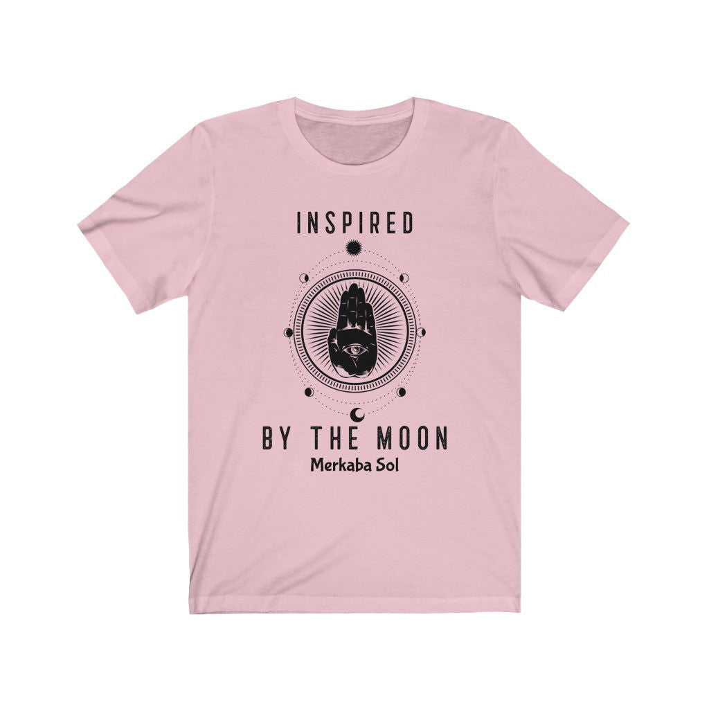 Inspired By The Moon Short Sleeve Tee - Inspired By The Moon. Bring inspiration and empowerment to your wardrobe with this Inspired By The Moon t-shirt in pink color or give it as a fun gift. From merkabasolshop.com