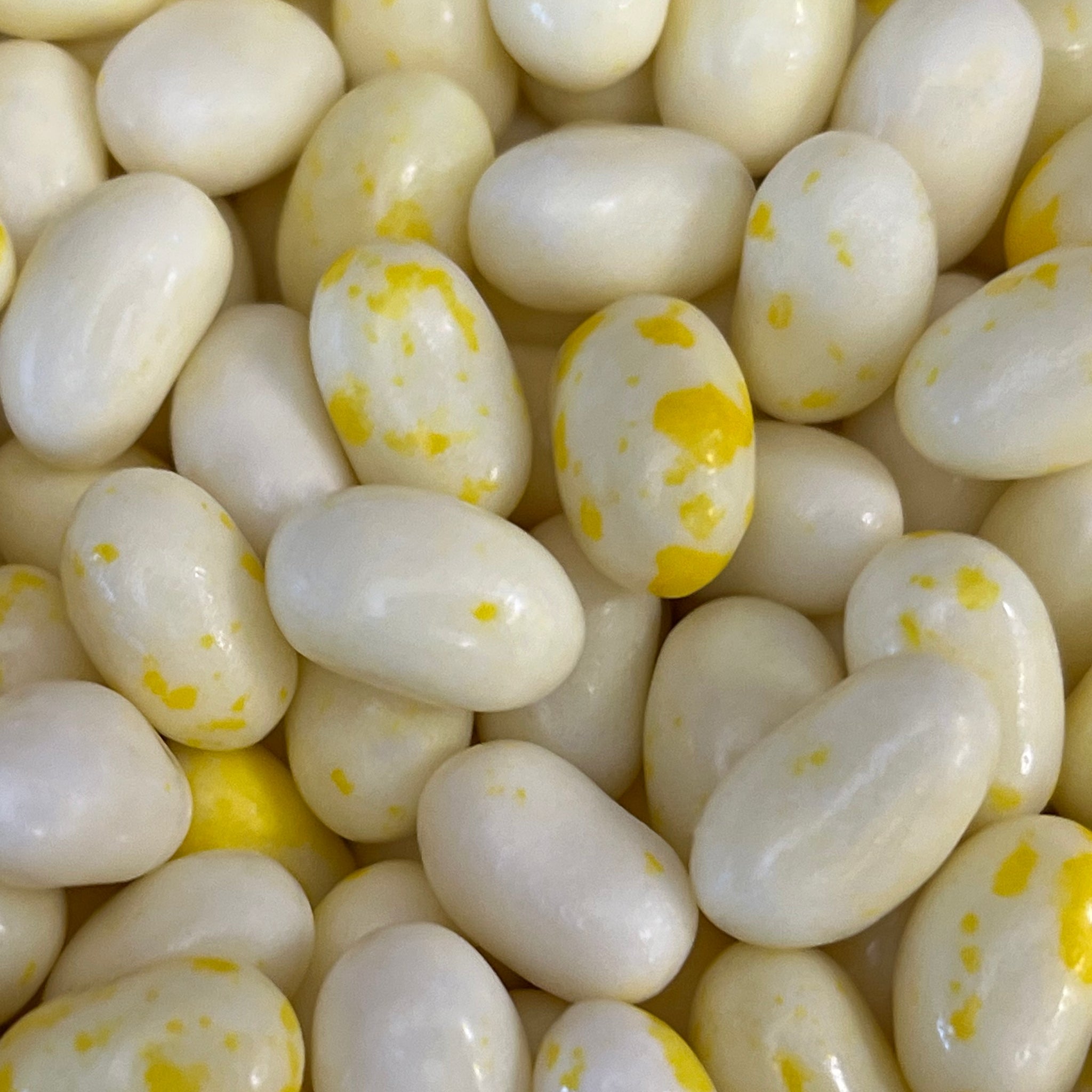 Butter Popcorn Jelly Belly Beans.  Jelly beans white with yellow mixed in.