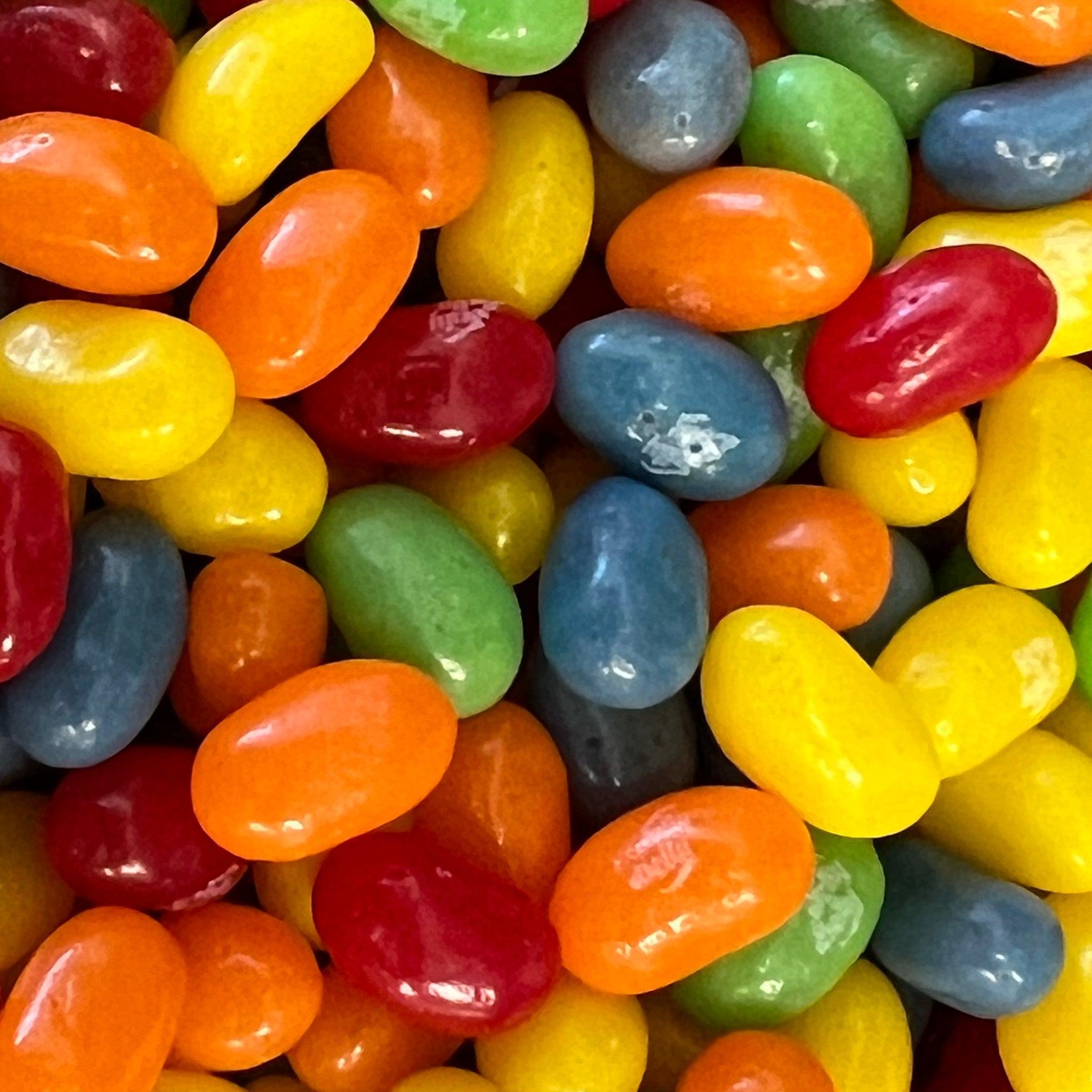 Colorful Jelly Beans full of sour flavors 