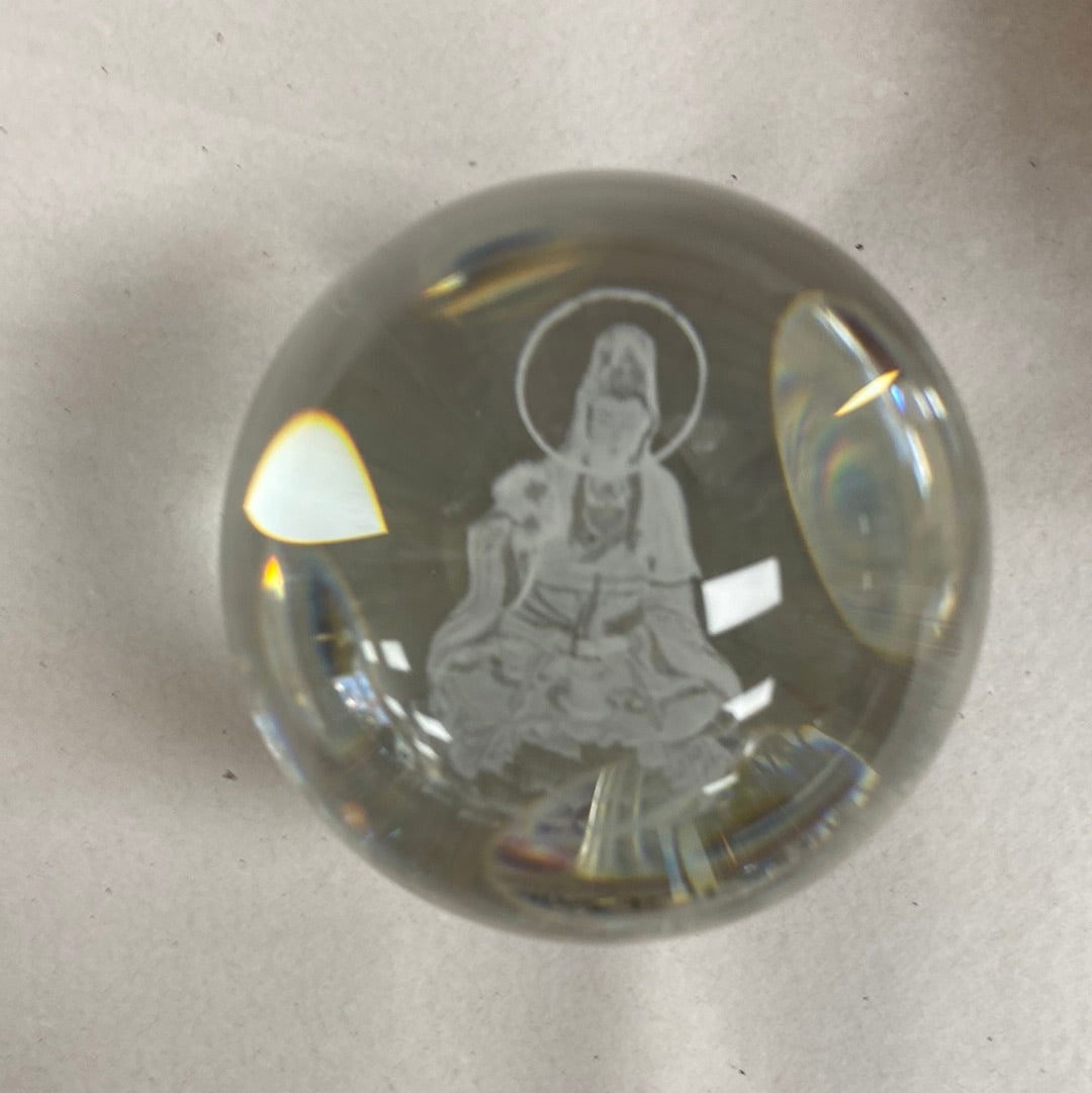 Kwan Yin Crystal Sphere - 