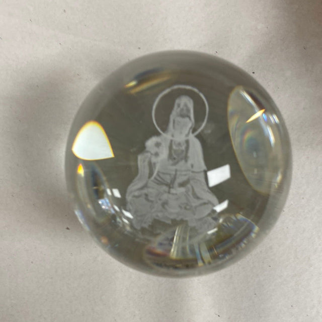 Kwan Yin Crystal Sphere - 