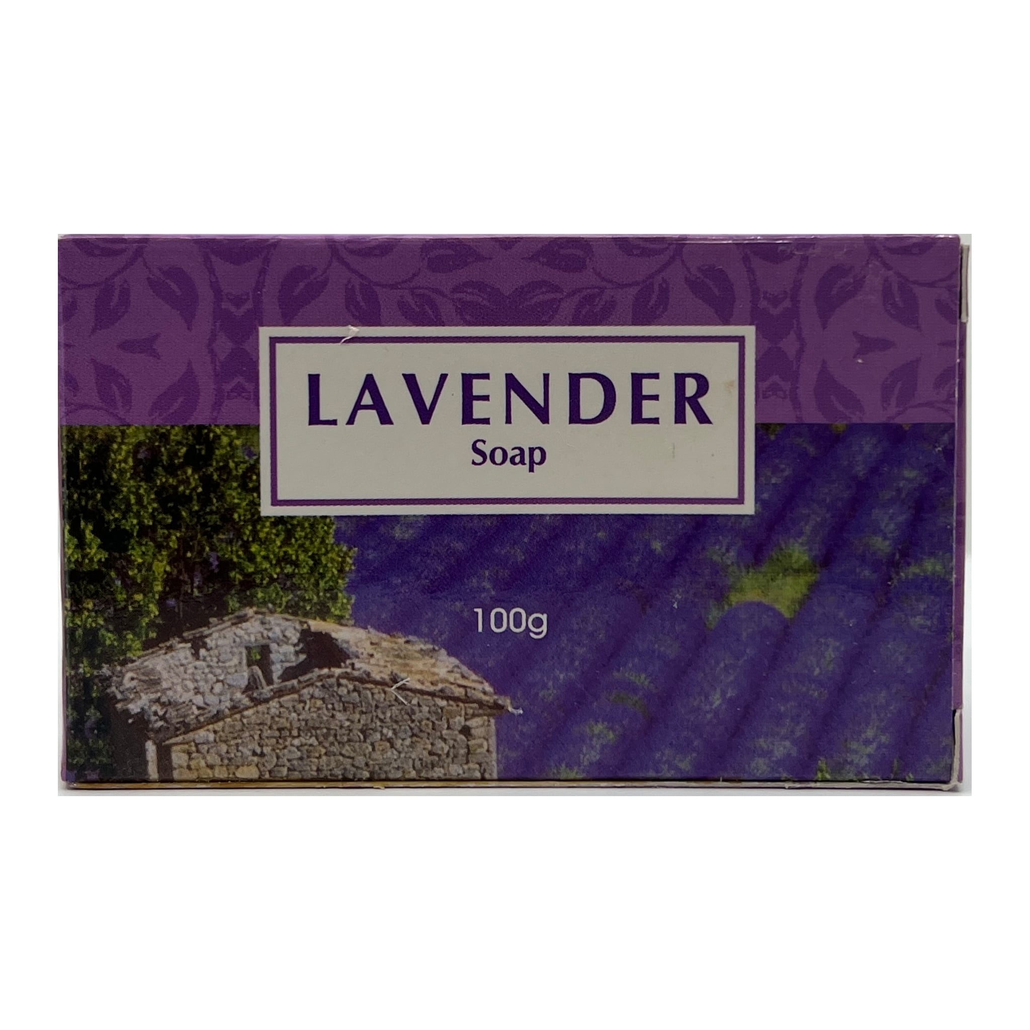 Purple blue box image of fields lavender soap