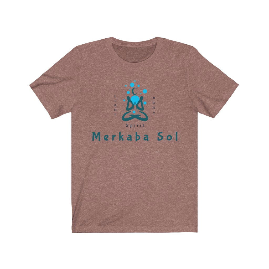 Light Body Spirit Short Sleeve Tee - Find balance within the light, body and spirit. Bring inspiration and empowerment to your wardrobe with this Light Body Spirit t-shirt in mauve color or give it as a fun gift. From merkabasolshop.com