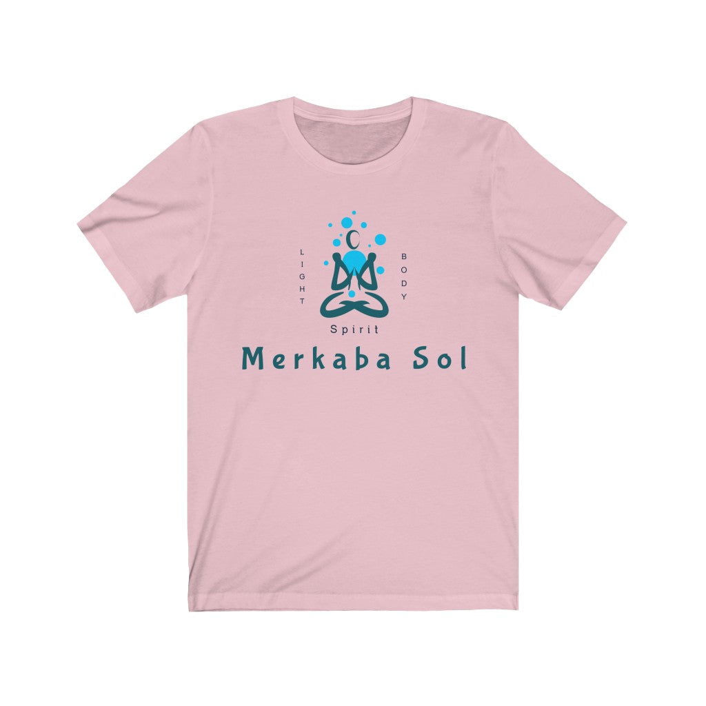 Light Body Spirit Short Sleeve Tee - Find balance within the light, body and spirit. Bring inspiration and empowerment to your wardrobe with this Light Body Spirit t-shirt in pink color or give it as a fun gift. From merkabasolshop.com