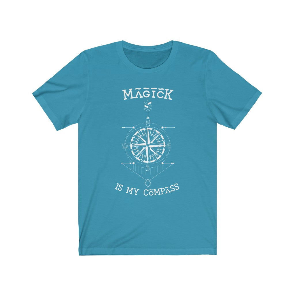 Magick is my Compass Short Sleeve Tee - Magick is my Compass. Bring inspiration and empowerment to your wardrobe with this magick is my compass t-shirt in aqua color or give it as a fun gift. From merkabasolshop.com