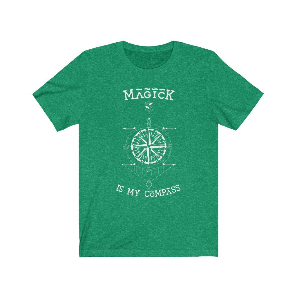Magick is my Compass Short Sleeve Tee - Magick is my Compass. Bring inspiration and empowerment to your wardrobe with this magick is my compass t-shirt in kelly green color or give it as a fun gift. From merkabasolshop.com