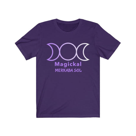 Magickal Moon Short Sleeve Tee - Let the magickal moon guide you. Bring inspiration and empowerment to your wardrobe with this Magickal Moon t-shirt in purple color or give it as a fun gift. From merkabasolshop.com