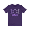 Magickal Moon Short Sleeve Tee - Let the magickal moon guide you. Bring inspiration and empowerment to your wardrobe with this Magickal Moon t-shirt in purple color or give it as a fun gift. From merkabasolshop.com