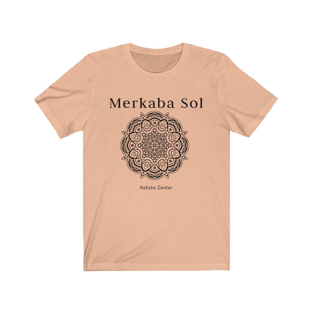 Mandala Short Sleeve Tee - The mandala the energy of the cosmos. Bring inspiration and empowerment to your wardrobe with this Mandala t-shirt in peach color or give it as a fun gift. From merkabasolshop.com