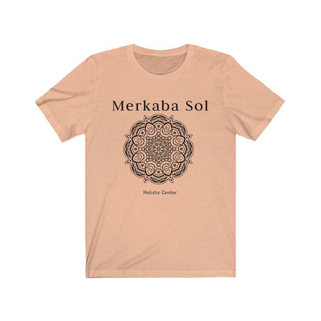 Mandala Short Sleeve Tee - The mandala the energy of the cosmos. Bring inspiration and empowerment to your wardrobe with this Mandala t-shirt in peach color or give it as a fun gift. From merkabasolshop.com