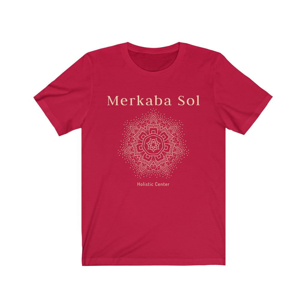 Mandala Short Sleeve Tee - The mandala the energy of the cosmos. Bring inspiration and empowerment to your wardrobe with this Mandala t-shirt in red color or give it as a fun gift. From merkabasolshop.com