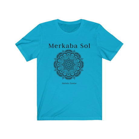 Mandala Short Sleeve Tee - The mandala the energy of the cosmos. Bring inspiration and empowerment to your wardrobe with this Mandala t-shirt in turquoise color or give it as a fun gift. From merkabasolshop.com