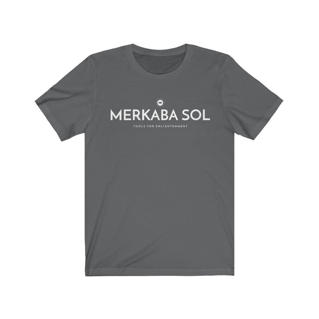 Merkaba Sol with Moon Short Sleeve Tee - Merkaba Sol with Moon. Bring inspiration and empowerment to your wardrobe with this Merkaba Sol with moon t-shirt in asphalt color or give it as a fun gift. From merkabasolshop.com