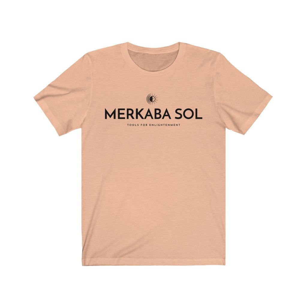 Merkaba Sol with Sun Short Sleeve Tee - Merkaba Sol with Sun. Bring inspiration and empowerment to your wardrobe with this Merkaba Sol with Sun t-shirt in peach color or give it as a fun gift. From merkabasolshop.com