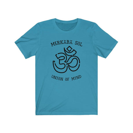 OM Union of Mind Short Sleeve Tee - Merkaba Sol OM Union of Mind. Bring inspiration and empowerment to your wardrobe with this OM union of mind t-shirt in aqua color or give it as a fun gift. From merkabasolshop.com