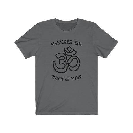 OM Union of Mind Short Sleeve Tee - Merkaba Sol OM Union of Mind. Bring inspiration and empowerment to your wardrobe with this OM union of mind t-shirt in asphalt color or give it as a fun gift. From merkabasolshop.com