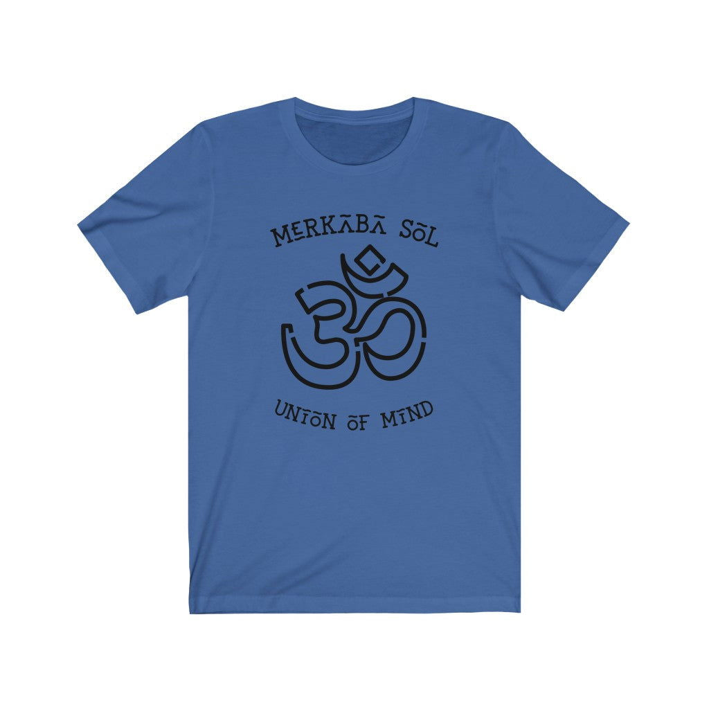 OM Union of Mind Short Sleeve Tee - Merkaba Sol OM Union of Mind. Bring inspiration and empowerment to your wardrobe with this OM union of mind t-shirt in true royal color or give it as a fun gift. From merkabasolshop.com