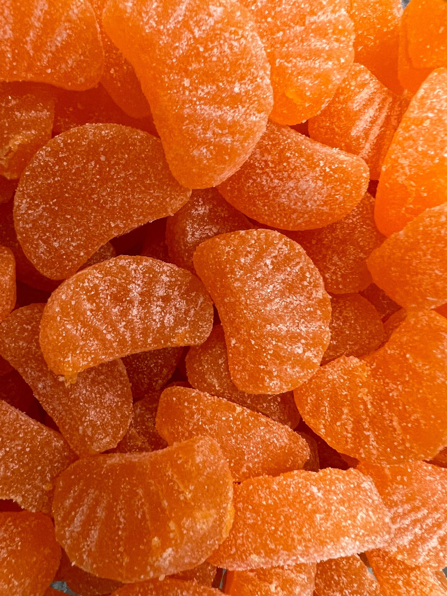 Orange Slices - Orange scalloped  gummy slice with white sugar 