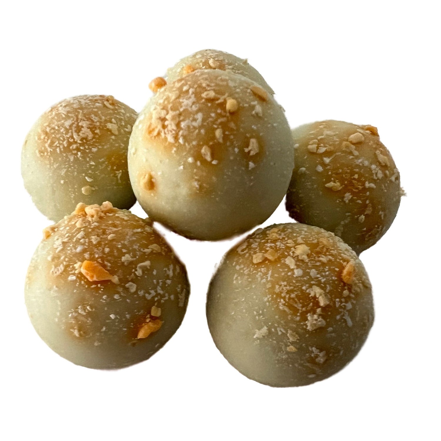 Orange White & Dark Chocolate Truffle - Round white chocolate ball with orange springs 