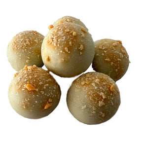 Orange White & Dark Chocolate Truffle - Round white chocolate ball with orange springs 