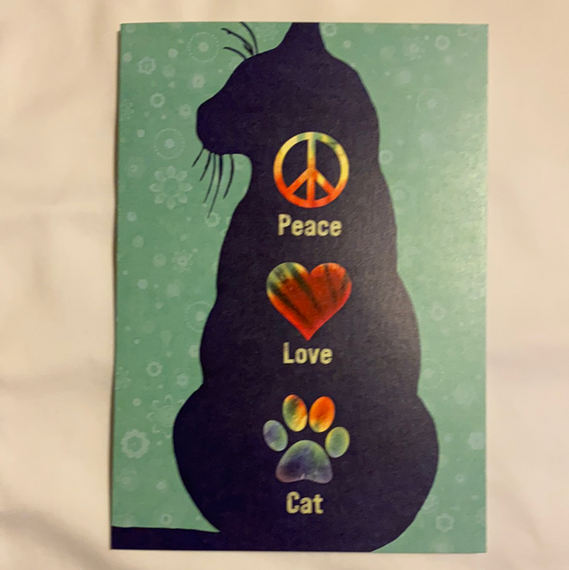 Peace Love Cat Greeting Cards - 