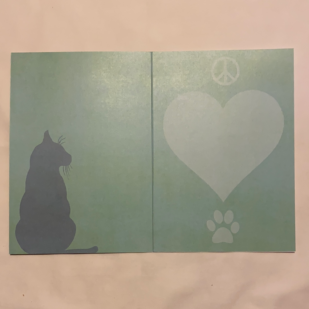 Peace Love Cat Greeting Cards - 