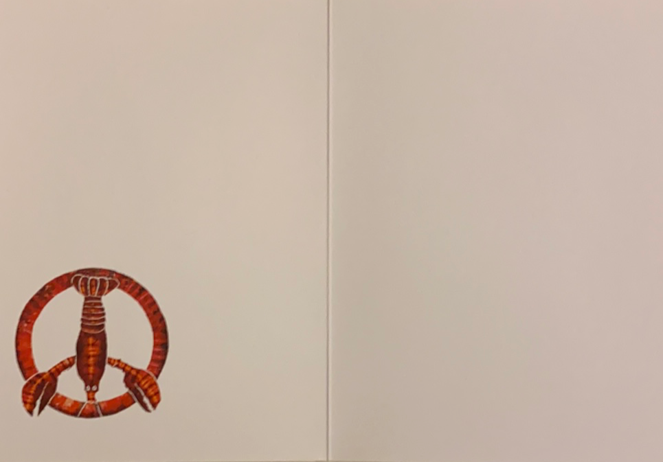 Peace Love Lobster Greeting Cards - blank card with lobster peace sign 