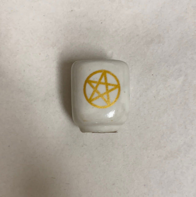 Pentacle White Ritual Candle Holder - 