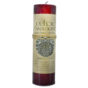 Protection Celtic Pendant Candle - Protection Celtic Pendant Candle.  The pewter pendent can b worn as a necklace or used as an amulet.  Lighting this candle protects against evil in your surroundings.  Negative energies and the evil eye drains you and makes you vulnerable.  The scented candle brings you inner peace and purifies your surroundings.