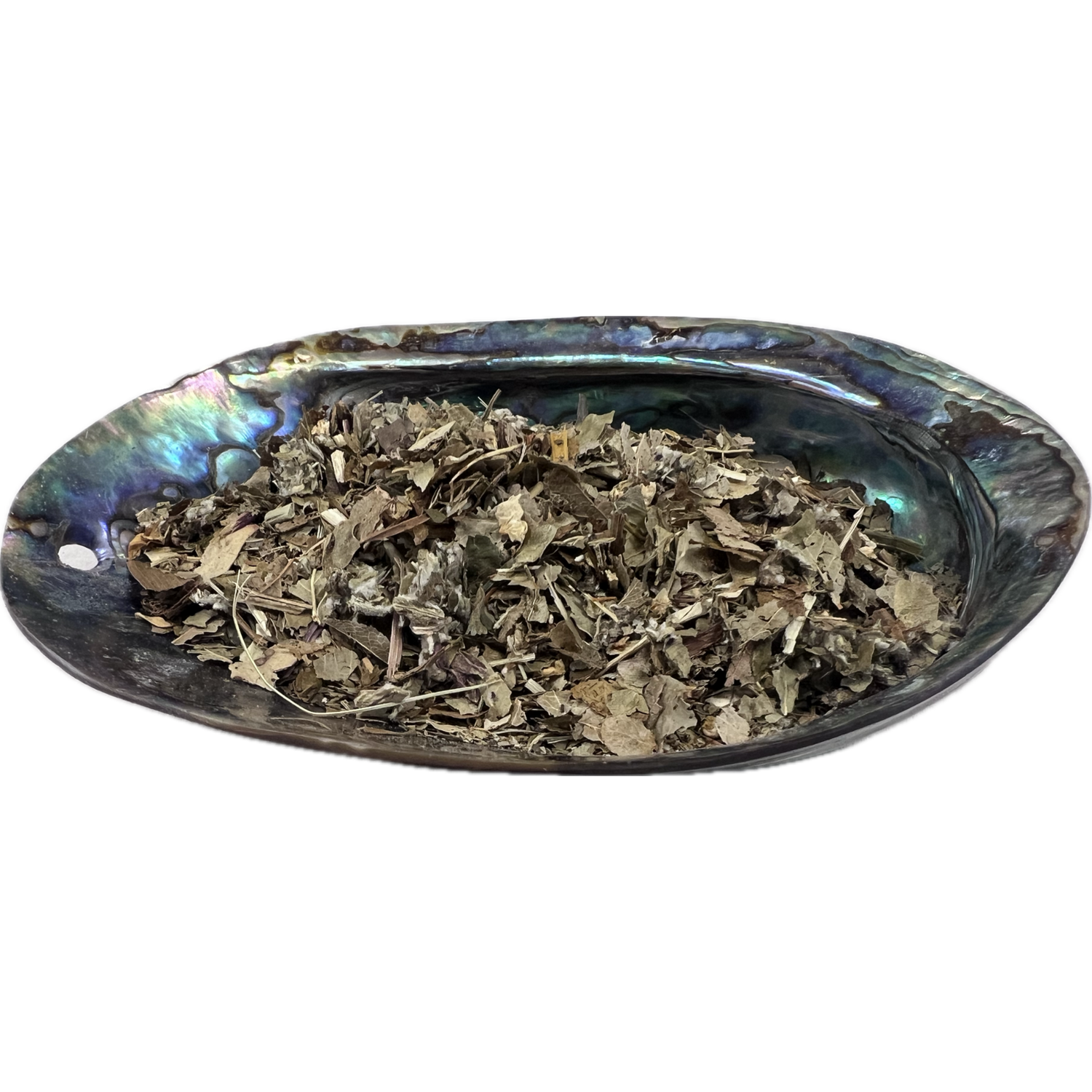 Protection Herb Mix Bag - Protection Herb Mix placed on a colorful shell bowl