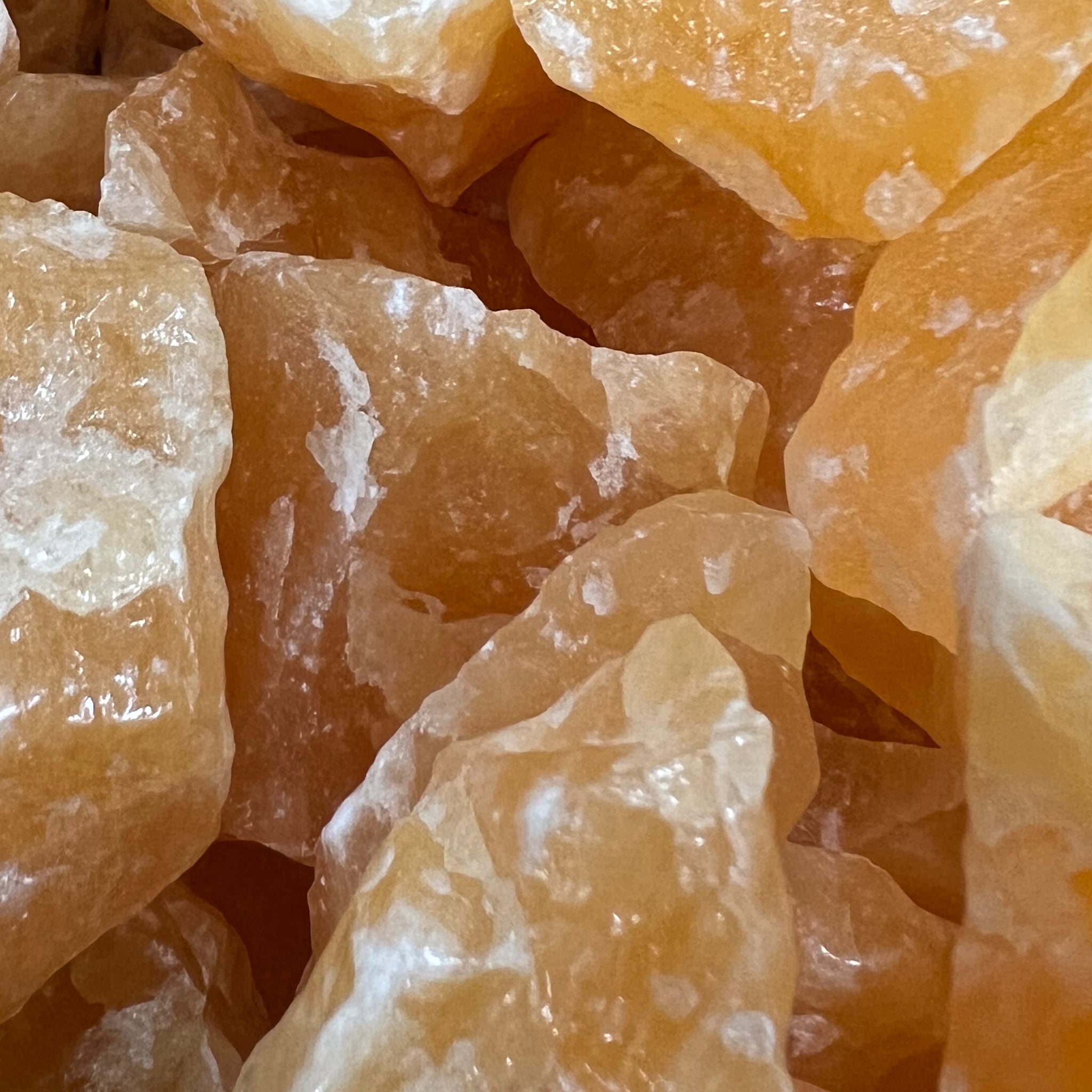 Orange stone raw orange calcite 