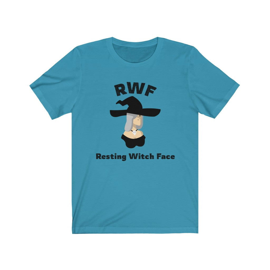 Resting Witch Face Short Sleeve Tee - Resting witch face. Bring inspiration and empowerment to your wardrobe with this Resting Witch Face t-shirt in aqua color or give it as a fun gift. From merkabasolshop.com