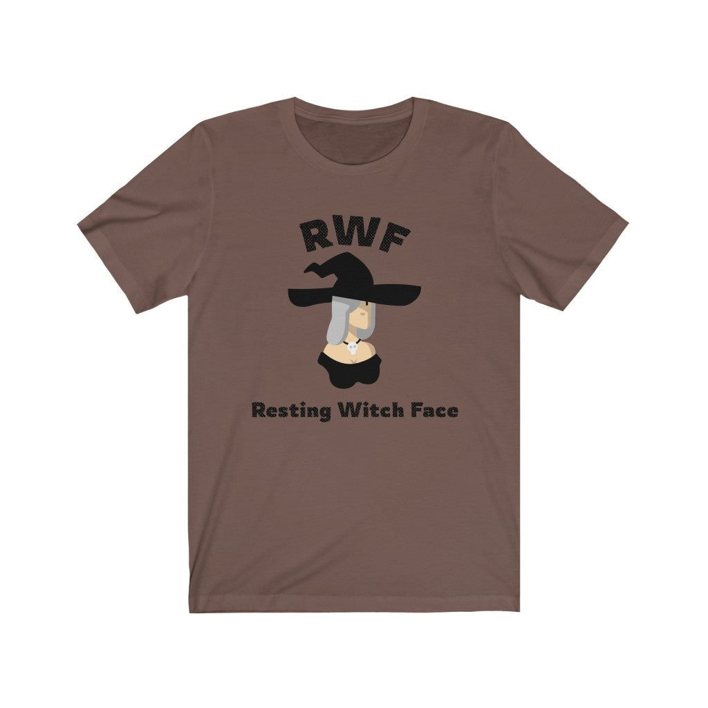Resting Witch Face Short Sleeve Tee - Resting witch face. Bring inspiration and empowerment to your wardrobe with this Resting Witch Face t-shirt in brown color or give it as a fun gift. From merkabasolshop.com