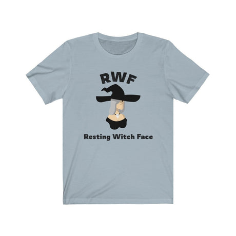 Resting Witch Face Short Sleeve Tee - Resting witch face. Bring inspiration and empowerment to your wardrobe with this Resting Witch Face t-shirt in light blue color or give it as a fun gift. From merkabasolshop.com