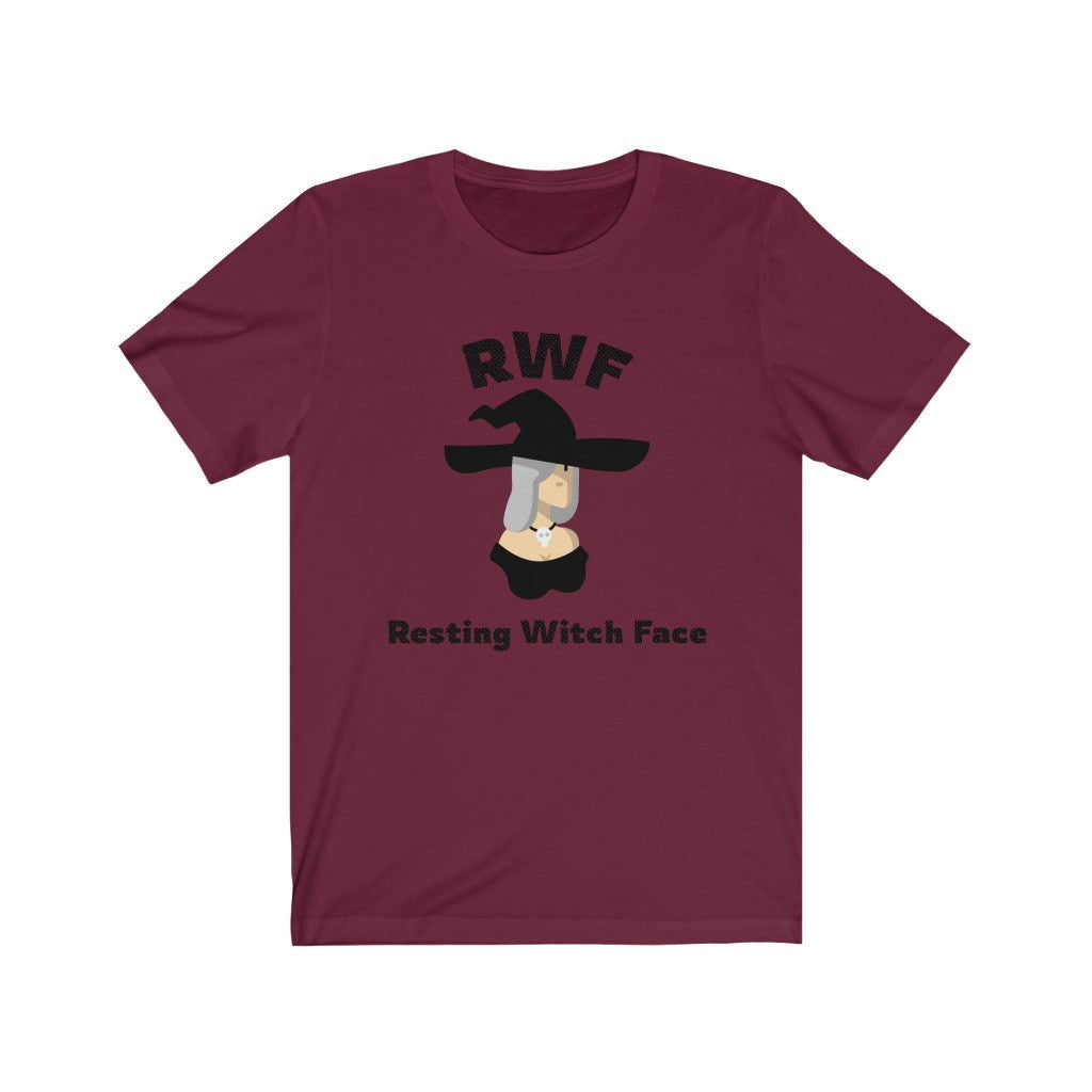 Resting Witch Face Short Sleeve Tee - Resting witch face. Bring inspiration and empowerment to your wardrobe with this Resting Witch Face t-shirt in maroon color or give it as a fun gift. From merkabasolshop.com