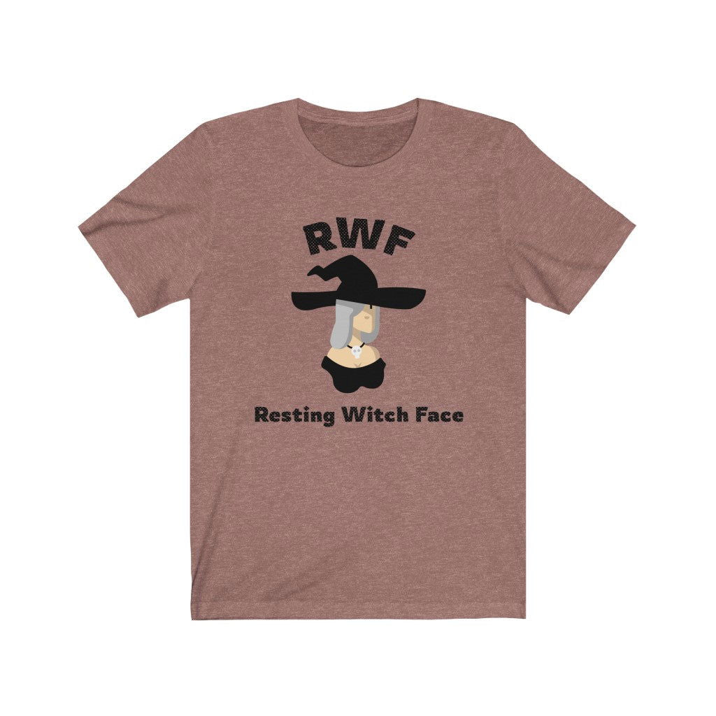 Resting Witch Face Short Sleeve Tee - Resting witch face. Bring inspiration and empowerment to your wardrobe with this Resting Witch Face t-shirt in mauve color or give it as a fun gift. From merkabasolshop.com