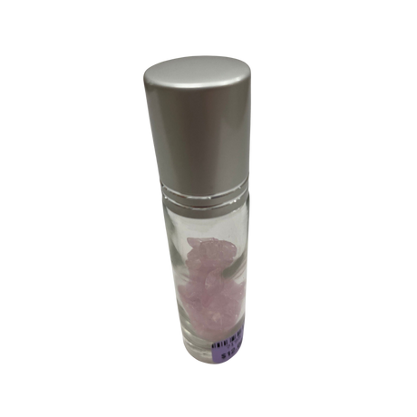 Rose Quartz Crystal Chip Oil Roller Bottle - #original_alt_text#