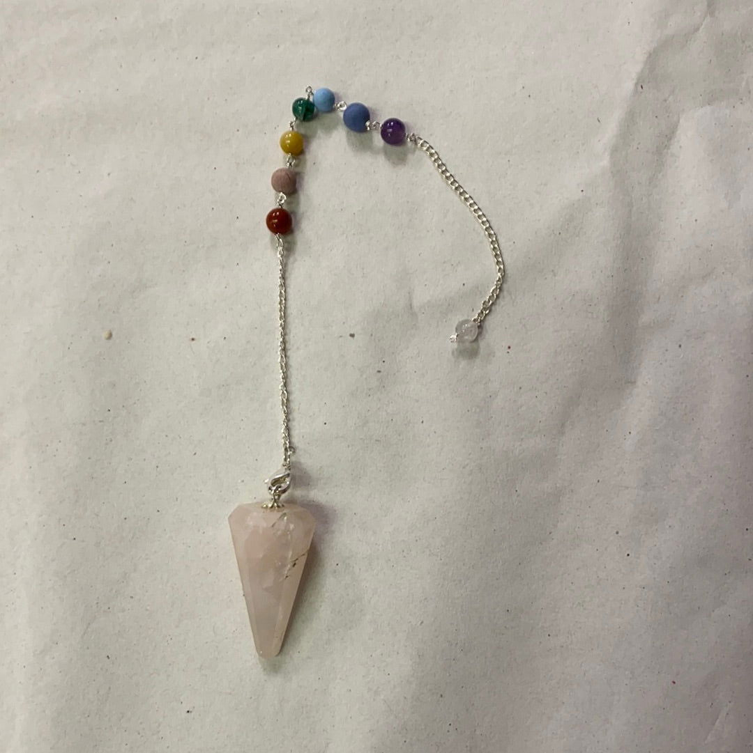 Rose Quartz Faceted Pendulum Fancy - 