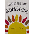 Greeting card with a sun illustration and the text "SENDING YOU SOME SUNSHINE."