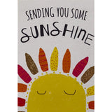 Greeting card with a sun illustration and the text "SENDING YOU SOME SUNSHINE."