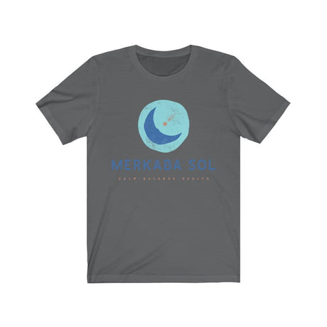 Shooting Star Short Sleeve Tee - Calm, balance, health shooting star. Bring inspiration and empowerment to your wardrobe with this Shooting Star t-shirt in asphalt color or give it as a fun gift. From merkabasolshop.com