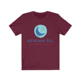 Shooting Star Short Sleeve Tee - Calm, balance, health shooting star. Bring inspiration and empowerment to your wardrobe with this Shooting Star t-shirt in maroon color or give it as a fun gift. From merkabasolshop.com