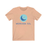 Shooting Star Short Sleeve Tee - Calm, balance, health shooting star. Bring inspiration and empowerment to your wardrobe with this Shooting Star t-shirt in peach color or give it as a fun gift. From merkabasolshop.com