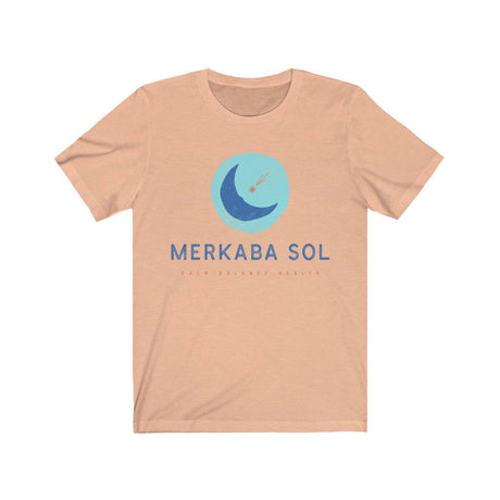 Shooting Star Short Sleeve Tee - Calm, balance, health shooting star. Bring inspiration and empowerment to your wardrobe with this Shooting Star t-shirt in peach color or give it as a fun gift. From merkabasolshop.com