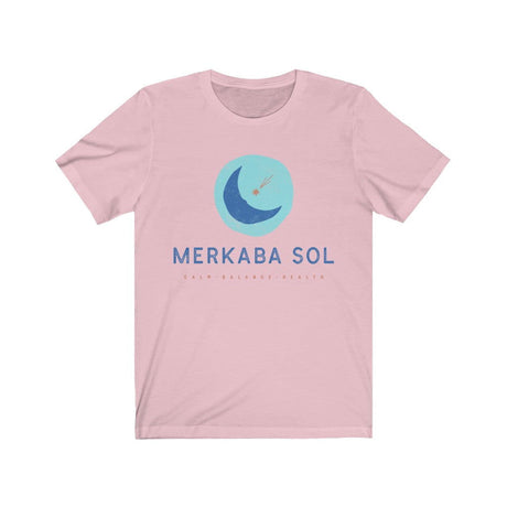 Shooting Star Short Sleeve Tee - Calm, balance, health shooting star. Bring inspiration and empowerment to your wardrobe with this Shooting Star t-shirt in pink color or give it as a fun gift. From merkabasolshop.com